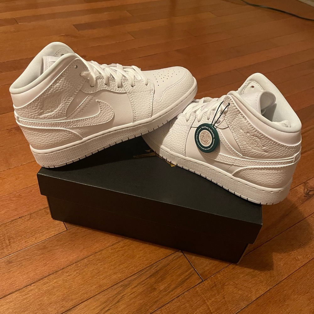 Authentic White on White Air Jordan Mids Woman’s or Youth